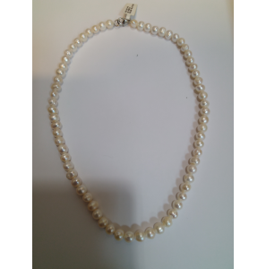 Parel collier zoetwater wit 45 cm - 3242534