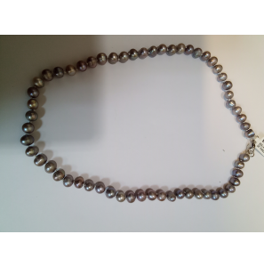 Parel collier zoetwater grijs 45 cm - 3242536