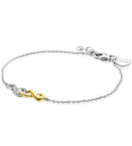 ZINZI zilveren fantasie armband met aan elkaar verbonden Infinity tekens 17-19cm - 3242579
