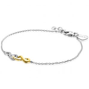 ZINZI zilveren fantasie armband met aan elkaar verbonden Infinity tekens 17-19cm - 3242579