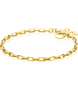 ZINZI gold plated zilveren armband met venetiaanse schakels 3mm 16,5-19,5cm - 3242582