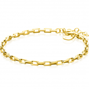ZINZI gold plated zilveren armband met venetiaanse schakels 3mm 16,5-19,5cm - 3242582