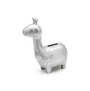 Spaarpot Giraf zilver kleur - 3242588
