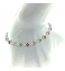MY iMenso ODM "Fantasy Tennis clover colored CZ" bracelet  17+3 cm RH - 3242604