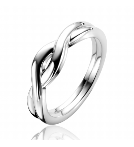 ZINZI zlv. ring glad gevlochten mt 54 - 3242641