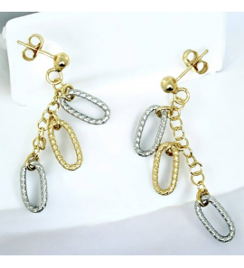 Sanjoya Budapest oorbellen met twee kleurige hangertjes - 3242657