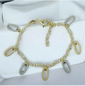 Sanjoya Budapest armband met twee kleurige hangertjes - 3242658