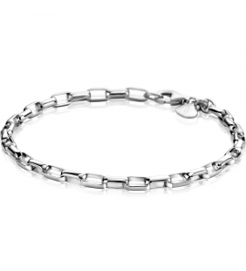 ZINZI zilveren schakelarmband met rechthoekige schakels 3,8mm breed 20cm ZIA2514 - 3242689