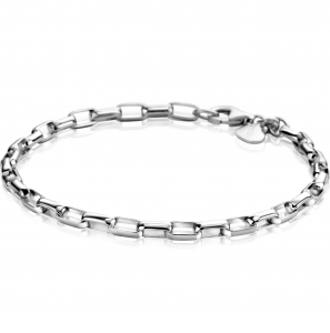 ZINZI zilveren schakelarmband met rechthoekige schakels 3,8mm breed 20cm ZIA2514 - 3242689