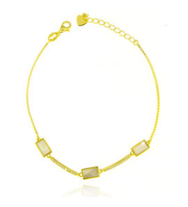 MY iMenso ODM "MOP bars & CZ bars" bracelet (925/0,5Mgold-plated) 17+3cm - 3250047