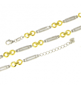 MY iMenso ODM "Fantasy Rounds CZ" bracelet (925/0,5Mgold/rhod-plated) 17+3cm - 3250049