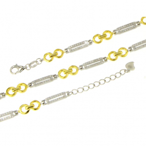 MY iMenso ODM "Fantasy Rounds CZ" bracelet (925/0,5Mgold/rhod-plated) 17+3cm - 3250049