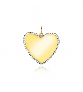 ZINZI Gold 14 krt gouden hanger met glanzend hartje van 19mm en met chique witgouden parelrand ZGH364-19 - 3250083