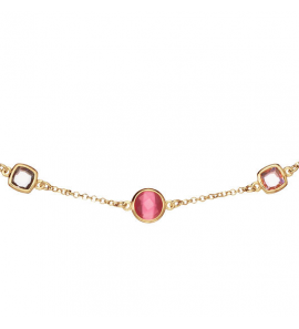 Collier geel verguld met amethist en rozekwarts - 3250109
