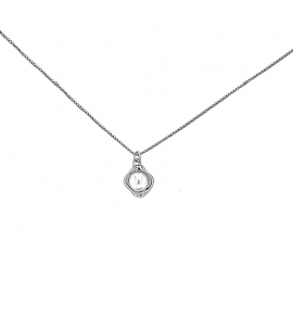 MY iMenso ODM "FWP pearl 5mm & square frame" necklace (925/rhod-plated) 42+5cm - 3250230