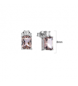 MY iMenso ODM "Morganite baquette" earring (925/rhod-plated) - 3250233