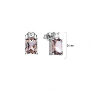 MY iMenso ODM "Morganite baquette" earring (925/rhod-plated) - 3250233