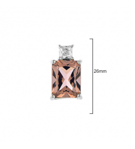 MY iMenso ODM "Morganite baquette" pendant + chain (925/rhod-plated) - 3250234