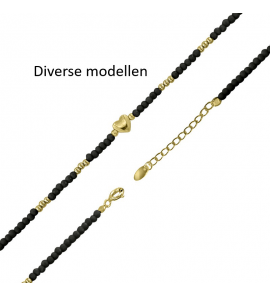 My Imenso armband | zilver met glas kralen  | Rhodium / Gold plated - 3250242