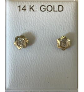 Goud oorknop met zirkonia - 3250260