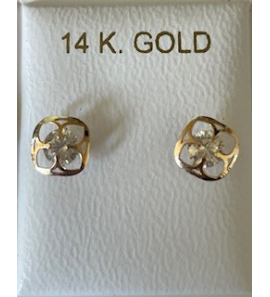Goud oorknop met zirkonia - 3250261