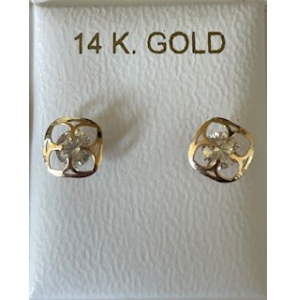Goud oorknop met zirkonia - 3250261