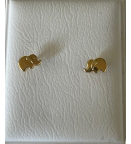Goud oorknop met schroefsluiting olifantje - 3250263