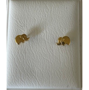Goud oorknop met schroefsluiting olifantje - 3250263