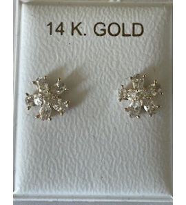 Goud oorknop met zirkonia - 3250266