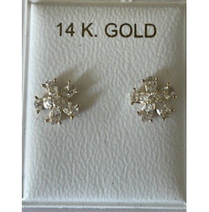 Goud oorknop met zirkonia - 3250266