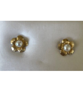 Goud oorknop met parel - 3250271