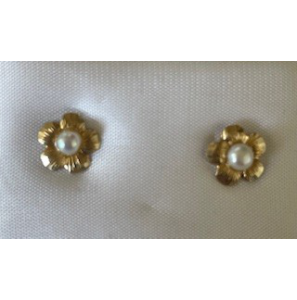 Goud oorknop met parel - 3250271