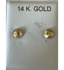 Goud oorknop rond facet - 3250272