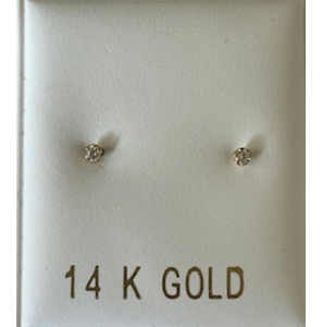 Goud oorknop zirkonia - 3250273