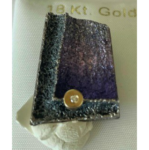 18 k Goud/zilver hanger met briljant - 3250277