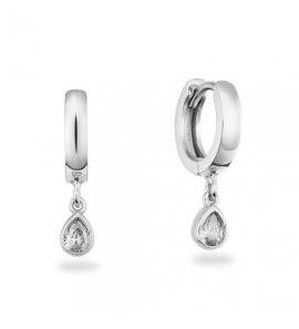 GLOW Klapoorringen - Druppel - Ø 18mm Zilver Zirkonia - 3250291