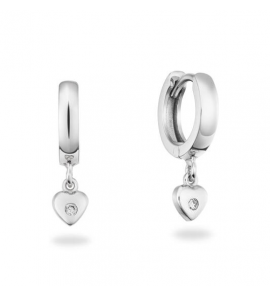 GLOW Klapoorringen - Hart - Ø 18mm Zilver Zirkonia - 3250292