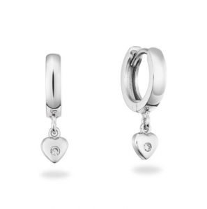 GLOW Klapoorringen - Hart - Ø 18mm Zilver Zirkonia - 3250292