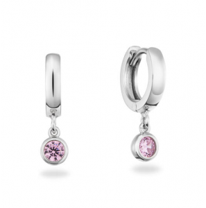 GLOW Klapoorringen - Rond - Ø 18mm zilver zirconia - 3250293