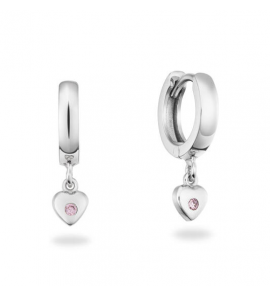 GLOW Klapoorringen - Hart - Ø 18mm Zilver Zirkonia - 3250294