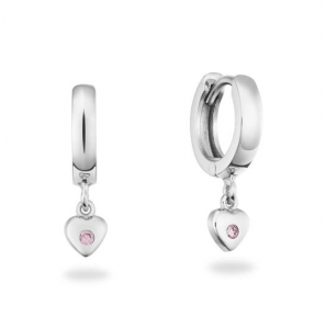 GLOW Klapoorringen - Hart - Ø 18mm Zilver Zirkonia - 3250294