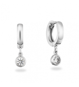 GLOW Klapoorringen - Rond - Ø 18mm Zilver Zirkonia - 3250295