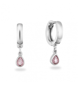 GLOW Klapoorringen - Druppel - Ø 18mm Zilver Zirkonia - 3250296