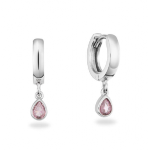 GLOW Klapoorringen - Druppel - Ø 18mm Zilver Zirkonia - 3250296