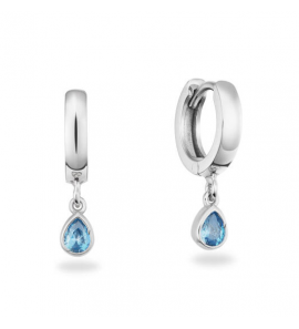 GLOW Klapoorringen - Druppel - Ø 18mm Zilver Zirkonia - 3250297