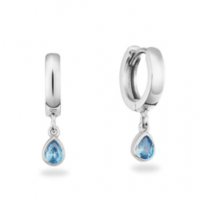 GLOW Klapoorringen - Druppel - Ø 18mm Zilver Zirkonia - 3250297