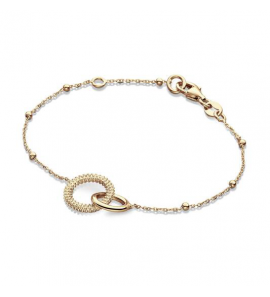 GLOW Schakelarmband - Anker - Infinity - 12mm - 17cm Zilver verguld - 3250305