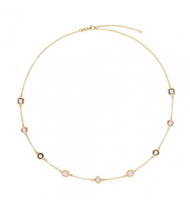 GLOW Collier - Bloem - Jasseron - Zilver verguld - 55cm Nieuw Signature Zilver verguld Topaas - 3250308