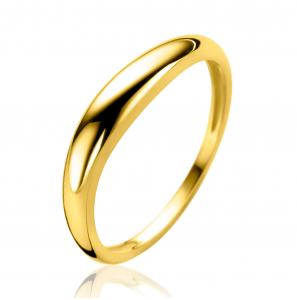 ZINZI Gold 14 krt gouden gladde ring organisch gevormd - 3250382