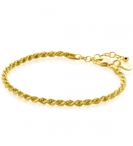 ZINZI gold plated zilveren koord armband 2,6mm breed - 3250386